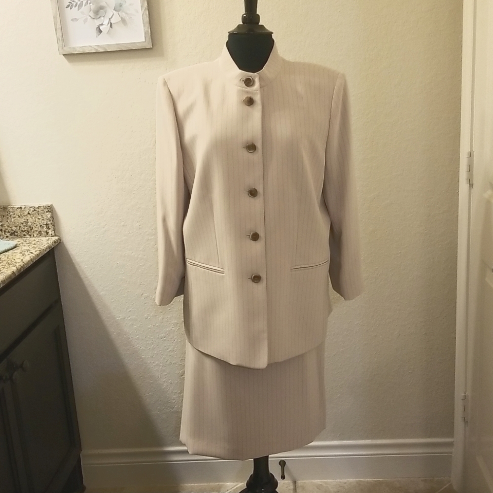 Kasper 2 Piece Pinstripe Skirt Suit